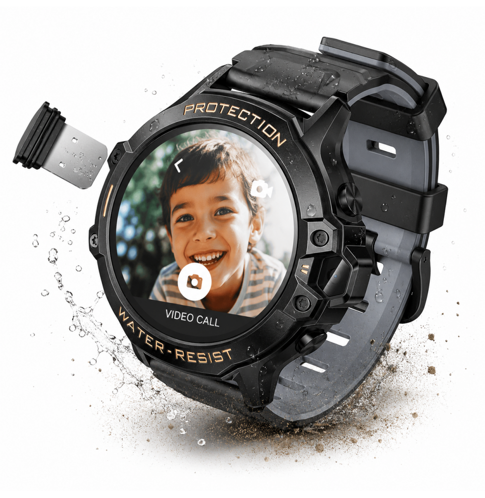 Hoco Y107 Smartwatch Per Bambini 4G GPS Videochiamate Tasto SOS IP54 Nero