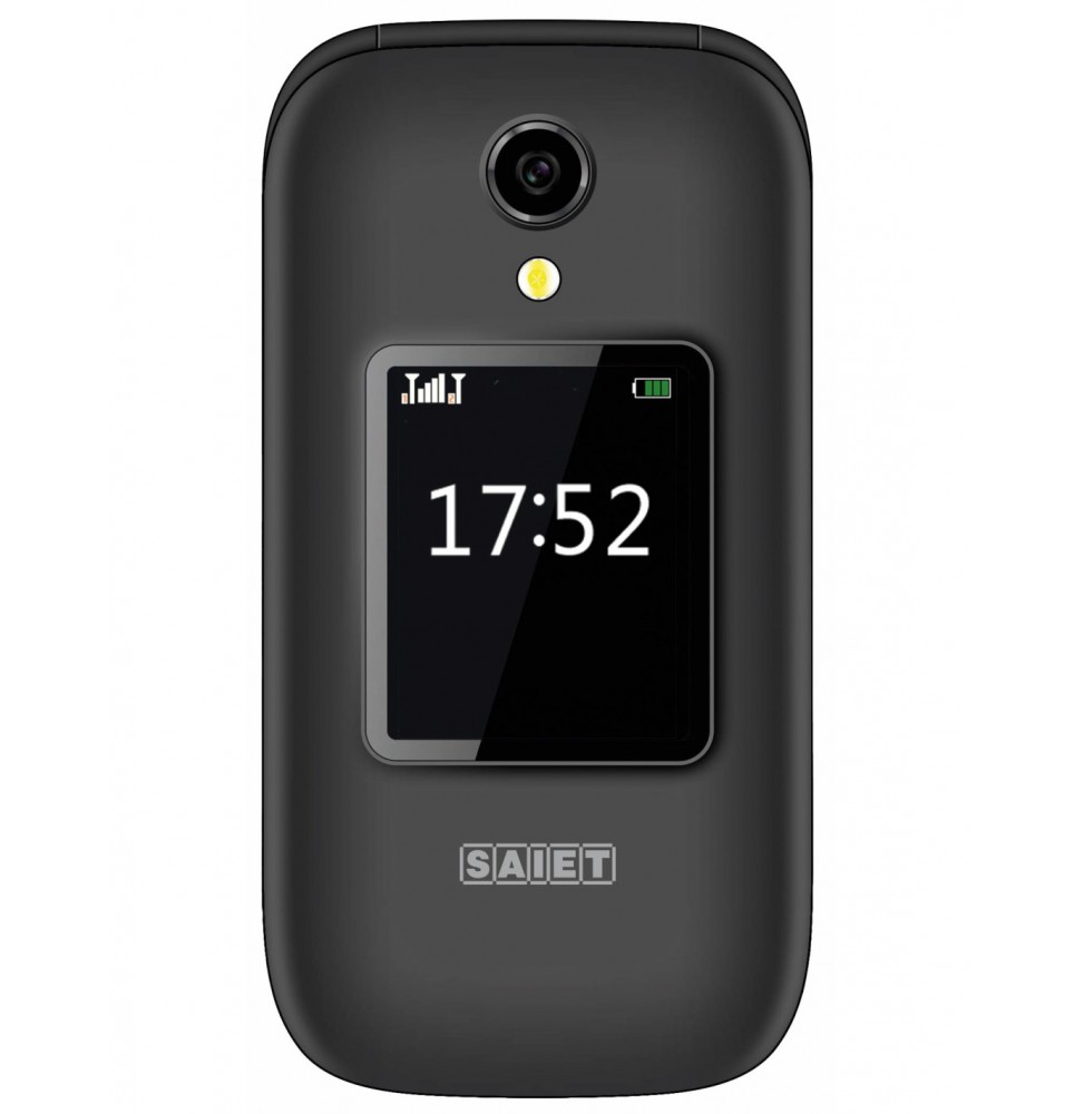 Saiet Like MC21 Cellulare Conchiglia Doppio Display Flip Attivo USB-C Nero