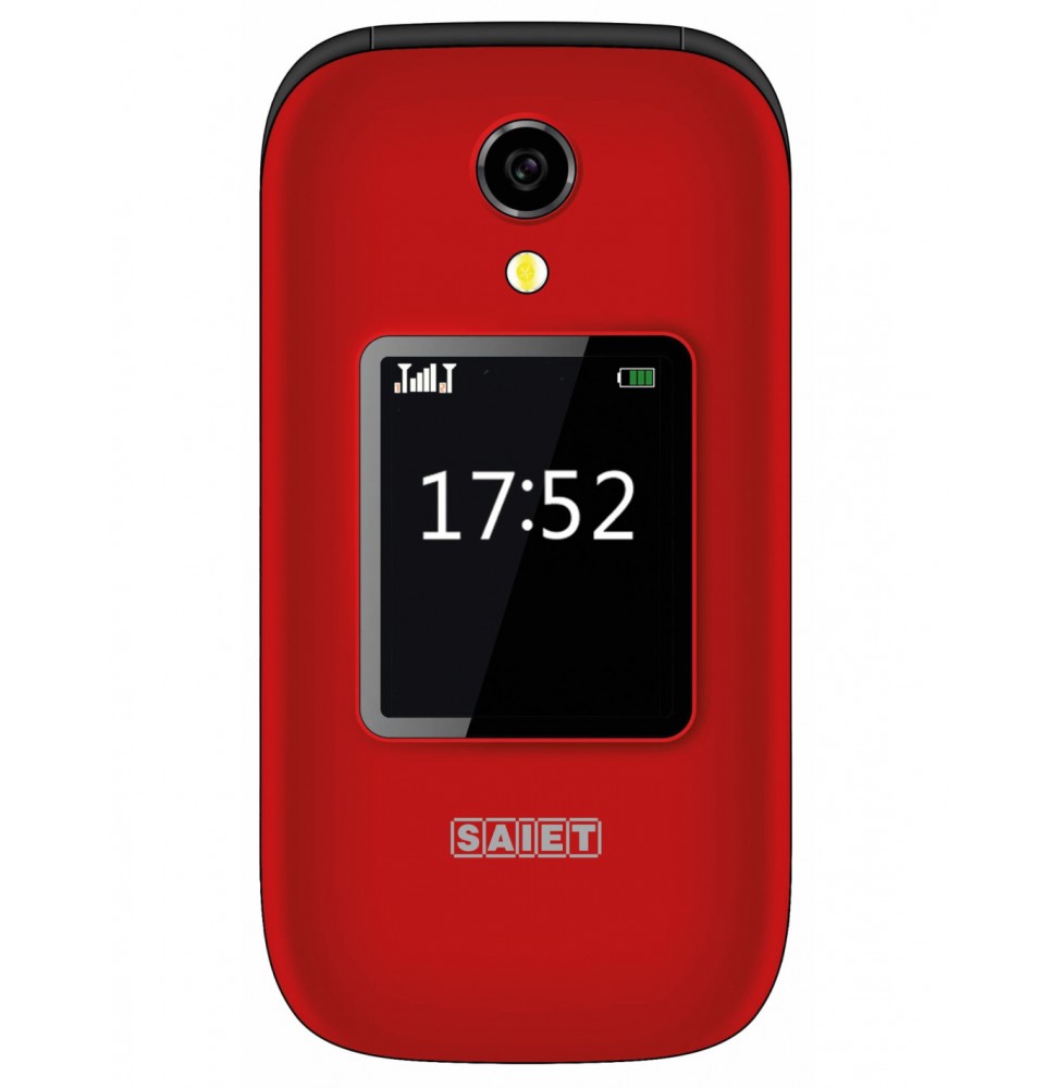 Saiet Like MC21 Cellulare Conchiglia Doppio Display Flip Attivo USB-C Rosso
