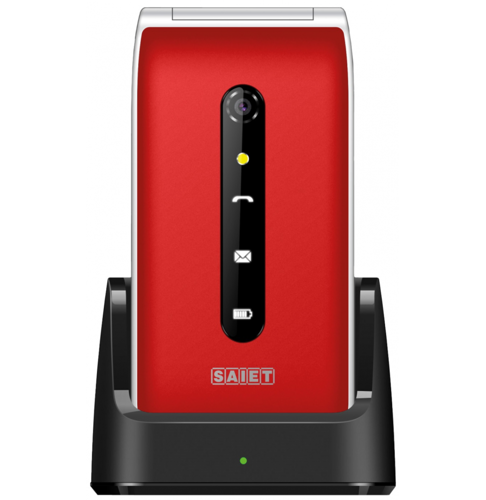 Saiet Vanto Cellulare Conchiglia Tasti Grandi SOS Foto Contatti USB-C Rosso