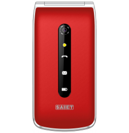 Saiet Vanto Cellulare Conchiglia Tasti Grandi SOS Foto Contatti USB-C Rosso