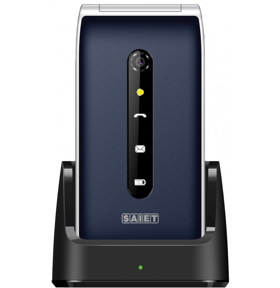 Saiet Vanto Cellulare Conchiglia Tasti Grandi SOS Foto Contatti USB-C Blu
