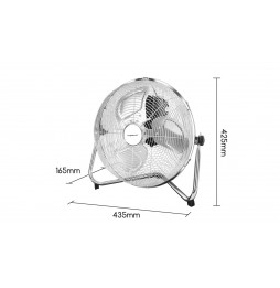 Aigostar Ventilatore Pavimento Industriale Turbo Acciaio 40cm 60W 3 Velocita Pro