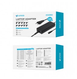 Unico Alimentatore Universale Notebook 120W Caricabatterie PC Portatile 10 Connettori