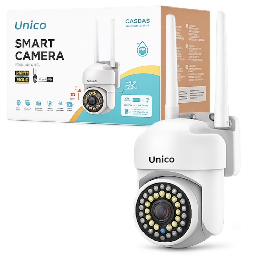 Unico Telecamera Esterno Wi-Fi PTZ 1080P Doppia Luce Visione Notturna Colori IP66