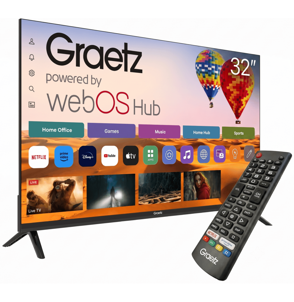 Graetz TV 32″ Smart GR32L1470 HDReady HDR10 WebOs 2.0 By LG