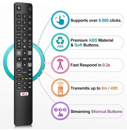 Unico Telecomando Compatibile TV TCL Pronto All'uso Pile Incluse Ricambio