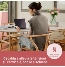 Imetec Intellisense Total Termoforo per Schiena Spalle e Cervicale Grigio 150W