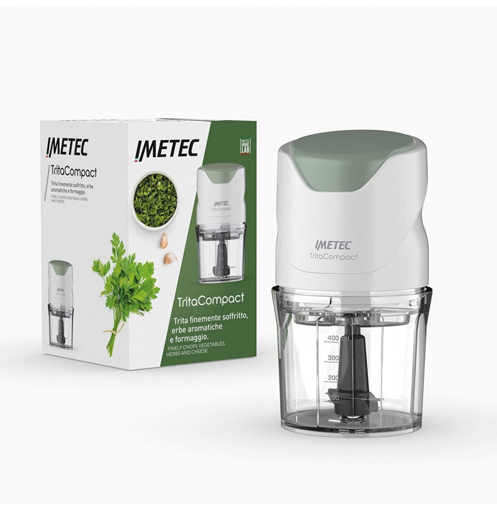 Tritatutto Imetec 0.4 litri Potenza 350 Watt Bianco Verde 7473 TritaCompact