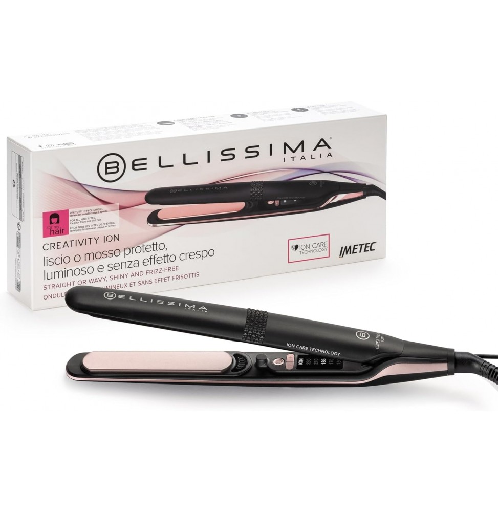 Imetec Bellissima Creativity Ion Piastra Diamond Cheratina Liscia o Mosso 150-230