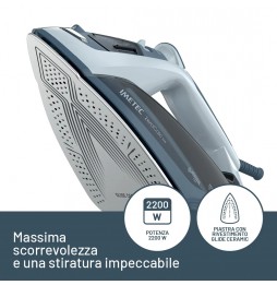 Imetec Zerocalc Plus Ferro da Stiro a Vapore 2200W Ceramica Vapore Verticale Blu
