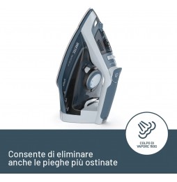 Imetec Zerocalc Plus Ferro da Stiro a Vapore 2200W Ceramica Vapore Verticale Blu