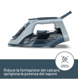 Imetec Zerocalc Plus Ferro da Stiro a Vapore 2200W Ceramica Vapore Verticale Blu