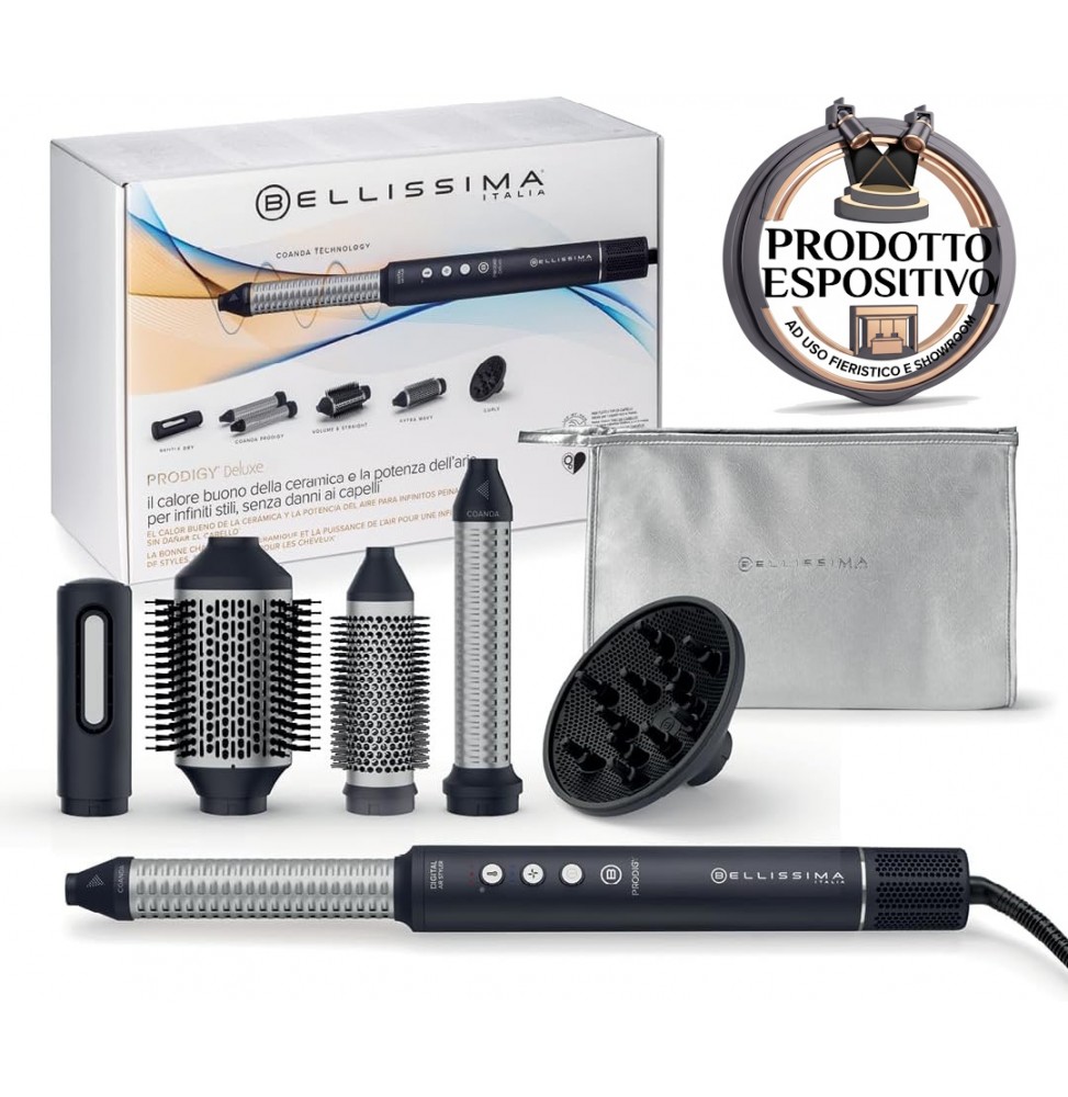 Imetec Bellissima Prodigy Styler Spazzola Digitale 6in1 Aria Calda Coanda 1200W