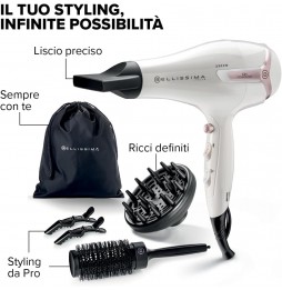 Bellissima Imetec K9 2600 Asciugacapelli Ionico 2300W con Diffusore e Spazzola