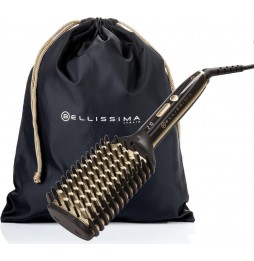 Imetec Bellissima Magic Shine Spazzola Lisciante Riscaldata Ioni Nero Oro 73W
