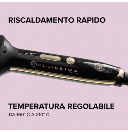 Imetec Bellissima Magic Shine Spazzola Lisciante Riscaldata Ioni Nero Oro 73W