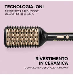Imetec Bellissima Magic Shine Spazzola Lisciante Riscaldata Ioni Nero Oro 73W