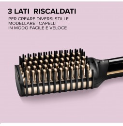 Imetec Bellissima Magic Shine Spazzola Lisciante Riscaldata Ioni Nero Oro 73W