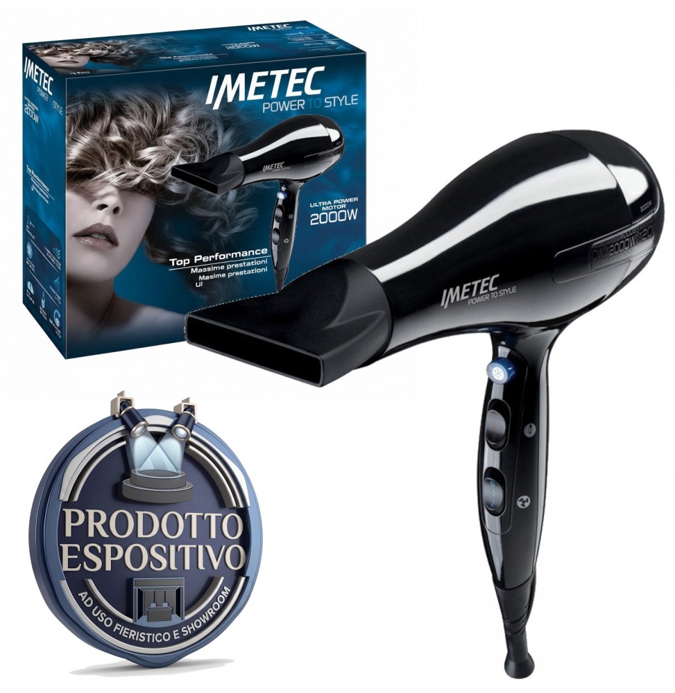 Imetec Bellissima S5 2200 Asciugacapelli 2000W 3 Livelli Calore Aria Fredda Nero