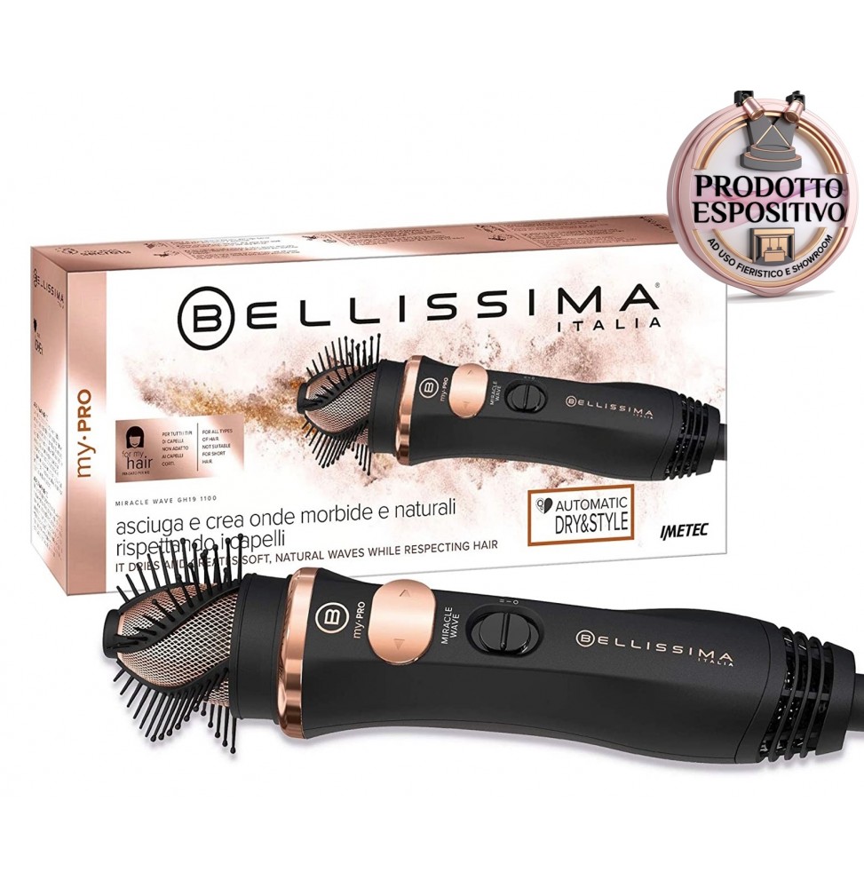 Imetec Bellissima My Pro Miracle Wave Spazzola Aria Modellante 1100W Onde Morbide