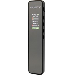 Majestic VR 38 Registratore Vocale Digitale 16GB Display TFT USB-C MP3 WAV Nero