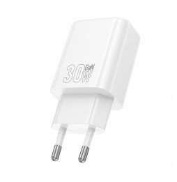 Hoco N63 Caricabatterie da Rete USB-C USB-A PD QC3.0 30W Ricarica Rapida Bianco