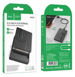 Hoco HB55 Case Box Esterno HDD SSD 2.5 SATA USB 3.0 Micro-B Fino a 6TB Nero