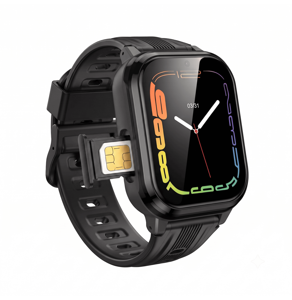 Hoco Y108 Smartwatch Bambini 4G GPS Wi-Fi Tasto SOS SIM IPX7 SeTracker2 Nero