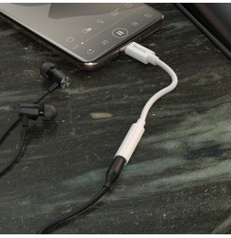 Hoco LS30 Adattatore Audio USB Type C a Jack 3,5mm Cuffie Microfono AUX Bianco