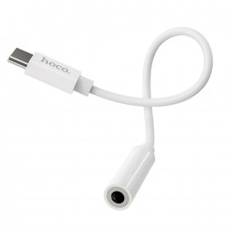 Hoco LS30 Adattatore Audio USB Type C a Jack 3,5mm Cuffie Microfono AUX Bianco