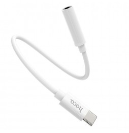 Hoco LS30 Adattatore Audio USB Type C a Jack 3,5mm Cuffie Microfono AUX Bianco