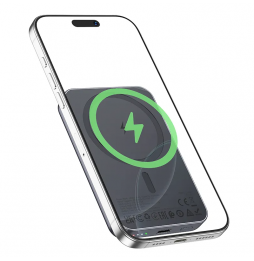 Hoco J160 Power Bank 5000mAh MagSafe 5W USB-C Lightning LED Grigio Metallo