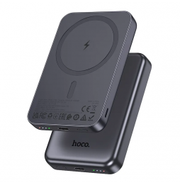 Hoco J160 Power Bank 5000mAh MagSafe 5W USB-C Lightning LED Grigio Metallo