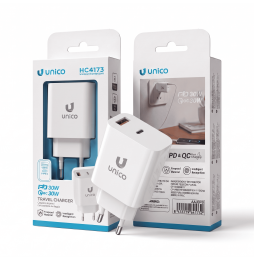 Unico Caricabatteria Rete 30W PD Fast Charger...