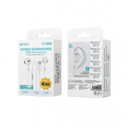 Unico EP1455 Auricolari Type C Semi In Ear Cavo 1.2m Microfono Tasti Controllo Bianco