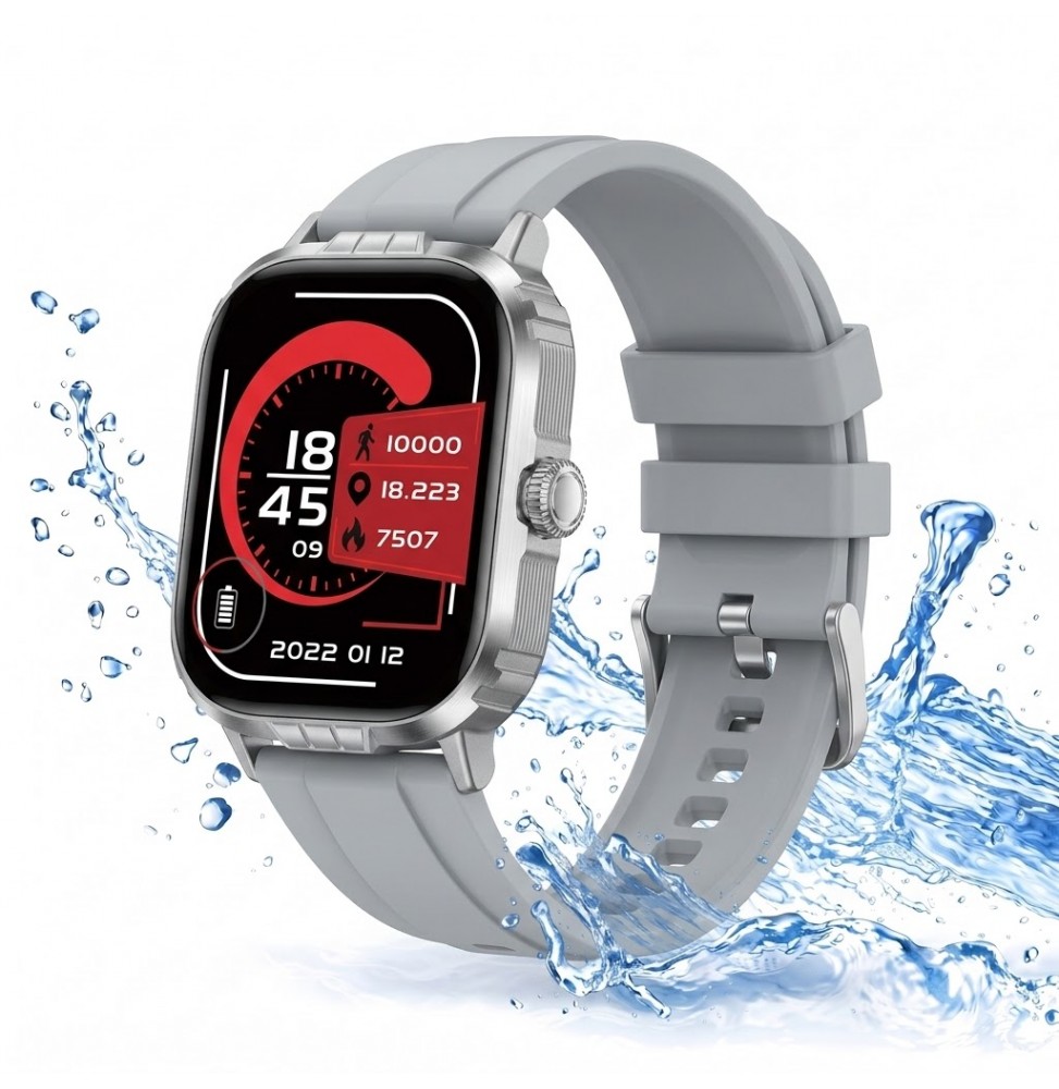 Unico SW2788 Smartwatch Sportivo 2.01 Pollici Bluetooth 5.4 HryFine Argento