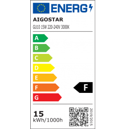 Aigostar Lampadina LED GU10 15W 1180lm 3000K Luce Calda 50x80mm Alluminio 2Pezzi