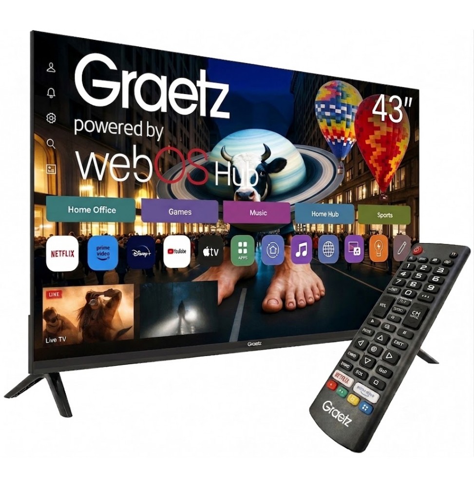 Graetz TV 43″ Smart GR43Z1470 FHD LED HDR10 WebOs 2.0 By LG