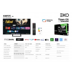 Eko K40FSTC Smart Tv LED 40" Pollici Full HD Tizen Dolby Audio DVB-T2 S2 Wi-Fi