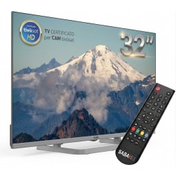 Saba SA32M10 TV LED 32 Pollici HD DVB-T2/S2 Certificata TivùSat HEVC 10