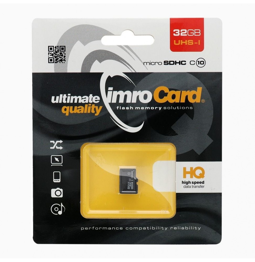 Imro Scheda Di Memoria MicroSD 32GB Classe 10 UHS-I 100MB/s Per Smartphone E Cam
