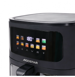 Aigostar Friggitrice Ad Aria 9L 1700W Display Touch Timer Finestra Visibile Nero
