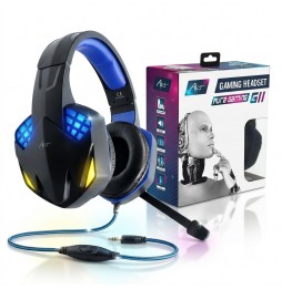 Art G11 Cuffie Gaming Microfono Pieghevole LED Jack 3.5mm USB PS4 PS5 Switch PC