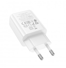 Hoco N62 Caricabatterie Da Rete USB-C 30W Ricarica Rapida PD QC3.0 Plastica Bianco