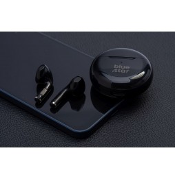 Blue Star Circle Beat TX3 Auricolari Wireless TWS Bluetooth 5.3 Microfono Nero