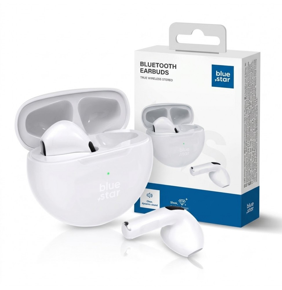 Blue Star Circle Beat TX3 Auricolari Wireless TWS Bluetooth 5.3 Microfono Bianco