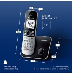 Panasonic KX-TG6851JTB Telefono Cordless Vivavoce Blocco Chiamate Display Nero