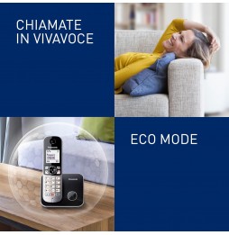 Panasonic KX-TG6851JTB Telefono Cordless Vivavoce Blocco Chiamate Display Nero