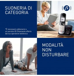 Panasonic KX-TG6851JTB Telefono Cordless Vivavoce Blocco Chiamate Display Nero